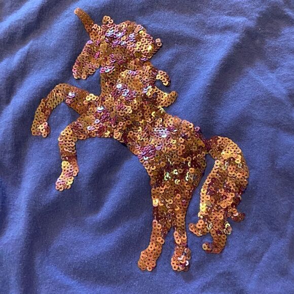 Adorable Gymboree Unicorn girls periwinkle top - Picture 2 of 4